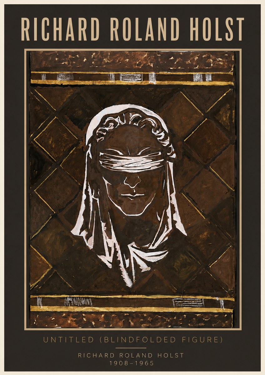 Richard Roland Holst Untitled (Blindfolded Figure) No5 - Plakát