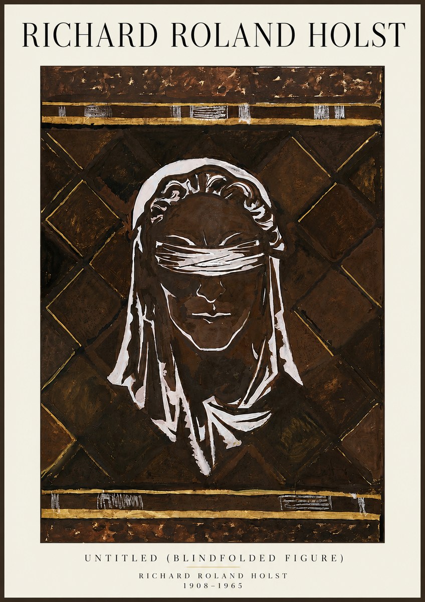 Richard Roland Holst Untitled (Blindfolded Figure) No6 - Plakát