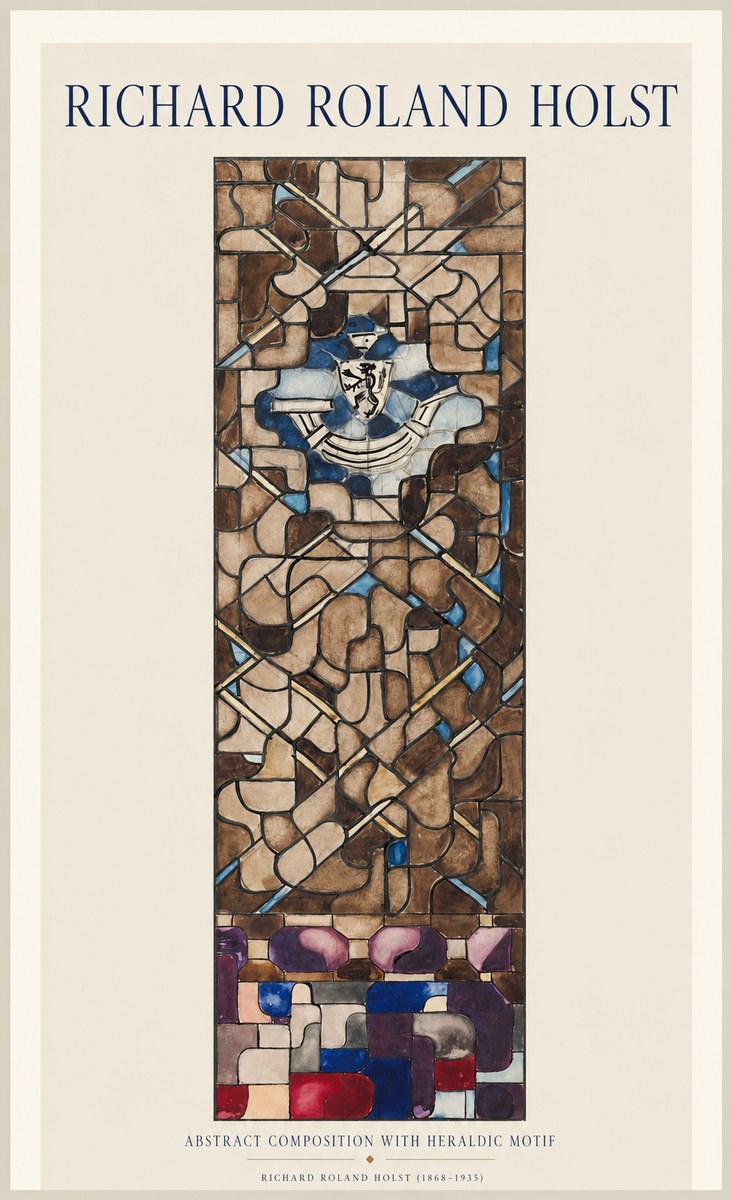 Richard Roland Holst Abstract Composition with Heraldic Motif No1 - Plakát