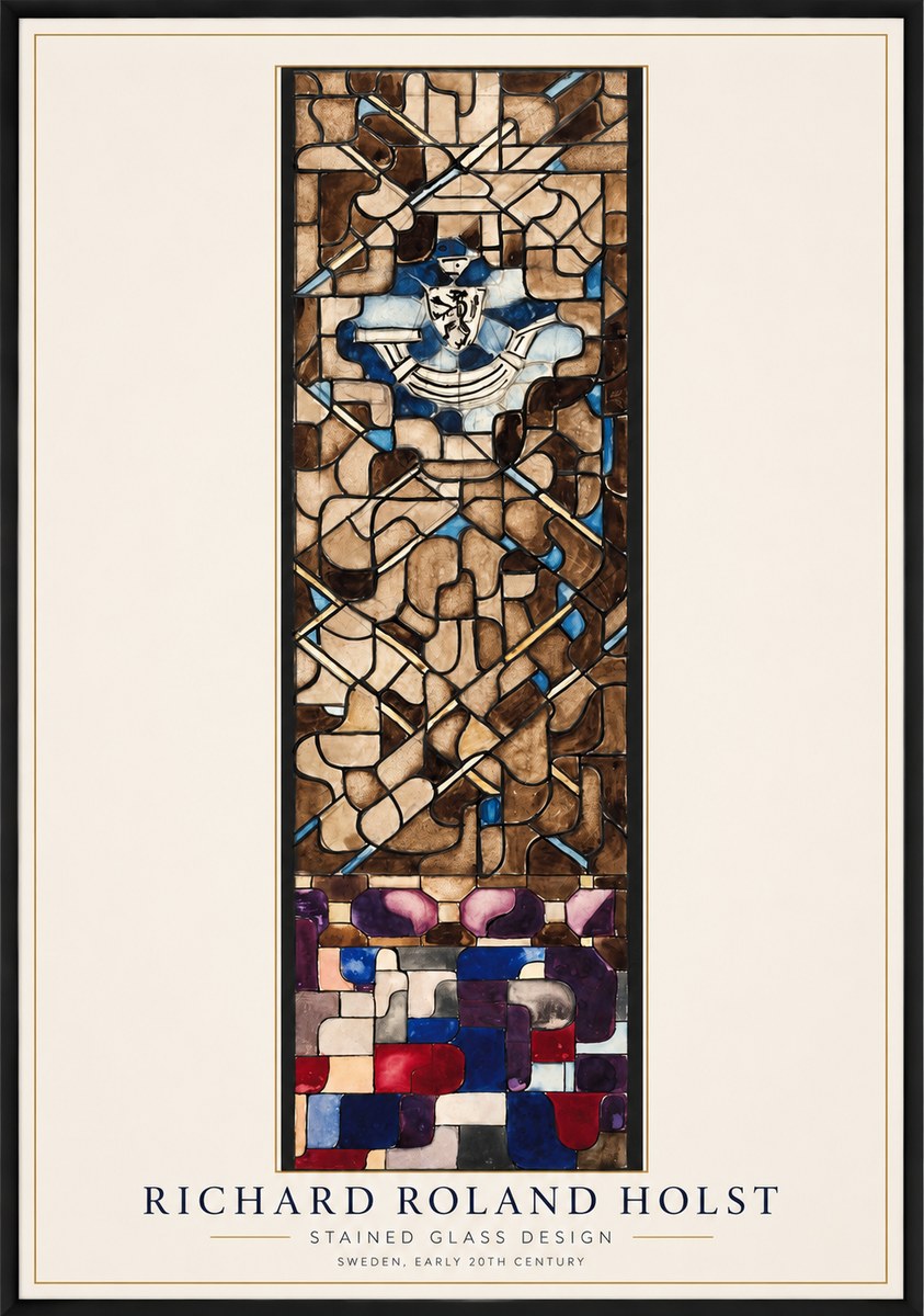 Richard Roland Holst Abstract Composition with Heraldic Motif No2 - Plakát