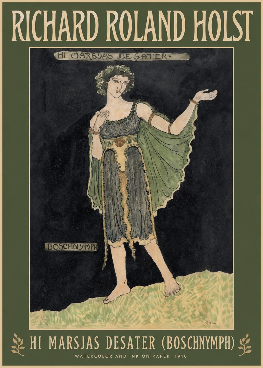 Richard Roland Holst Hi Marsjas Desater (Boschnymph) No2 - Plakát