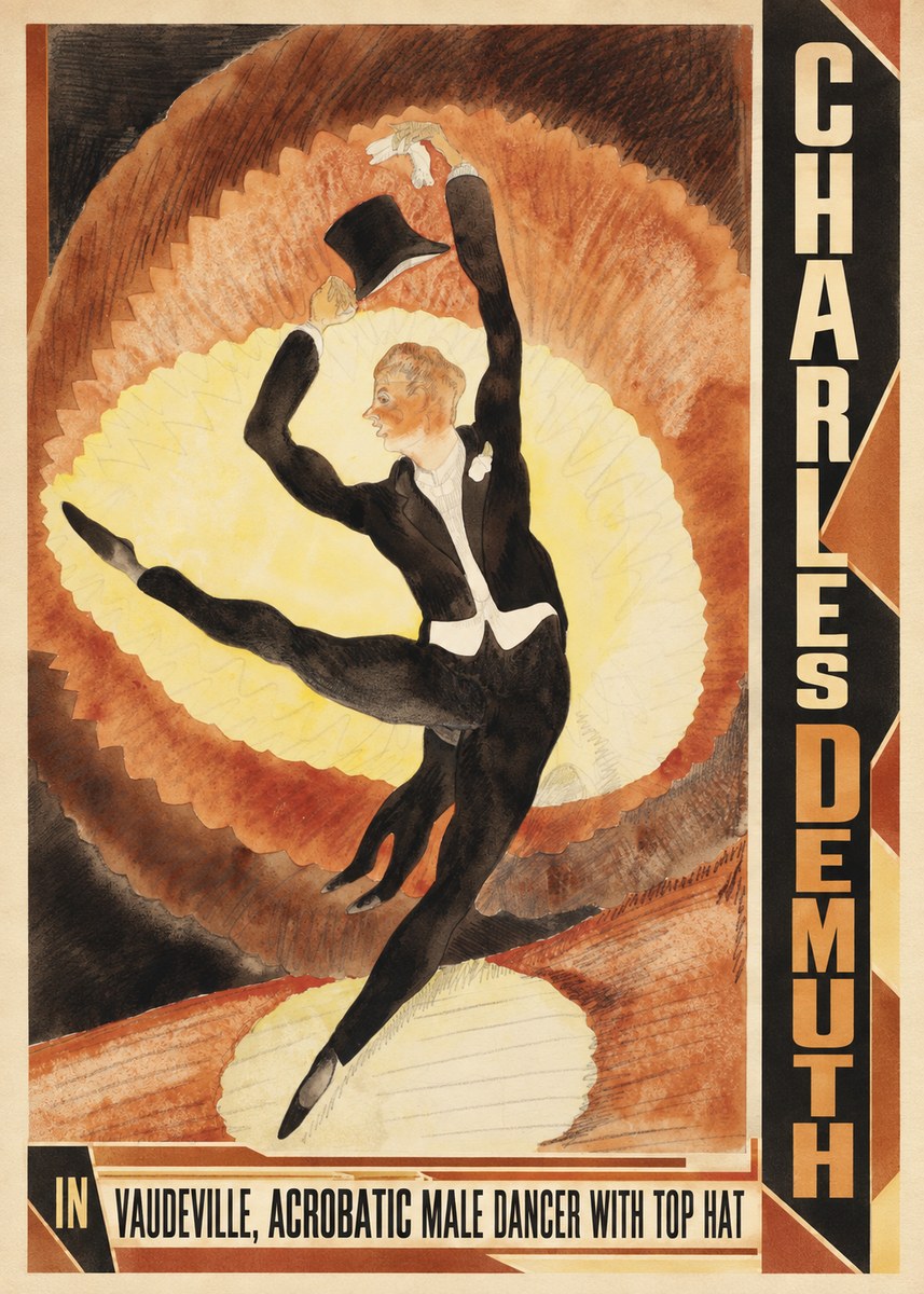 Charles Demuth In Vaudeville, Acrobatic Male Dancer with Top Hat No3 - Plakát