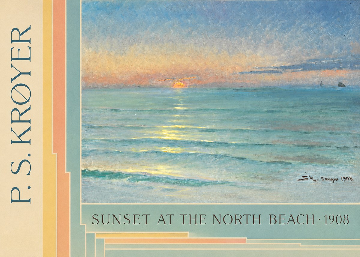 P.S. Krøyer Sunset at the North Beach No6 - Plakát