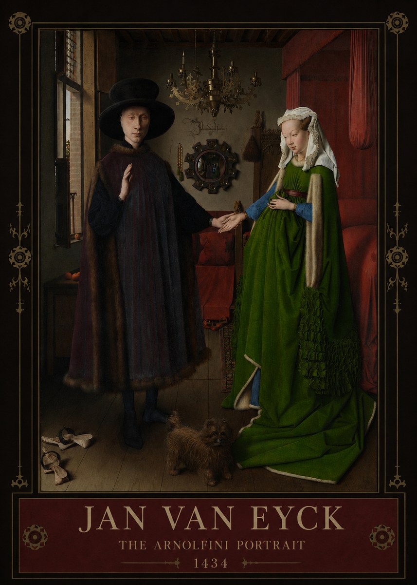 Jan van Eyck The Arnolfini Portrait III No5 - Plakát