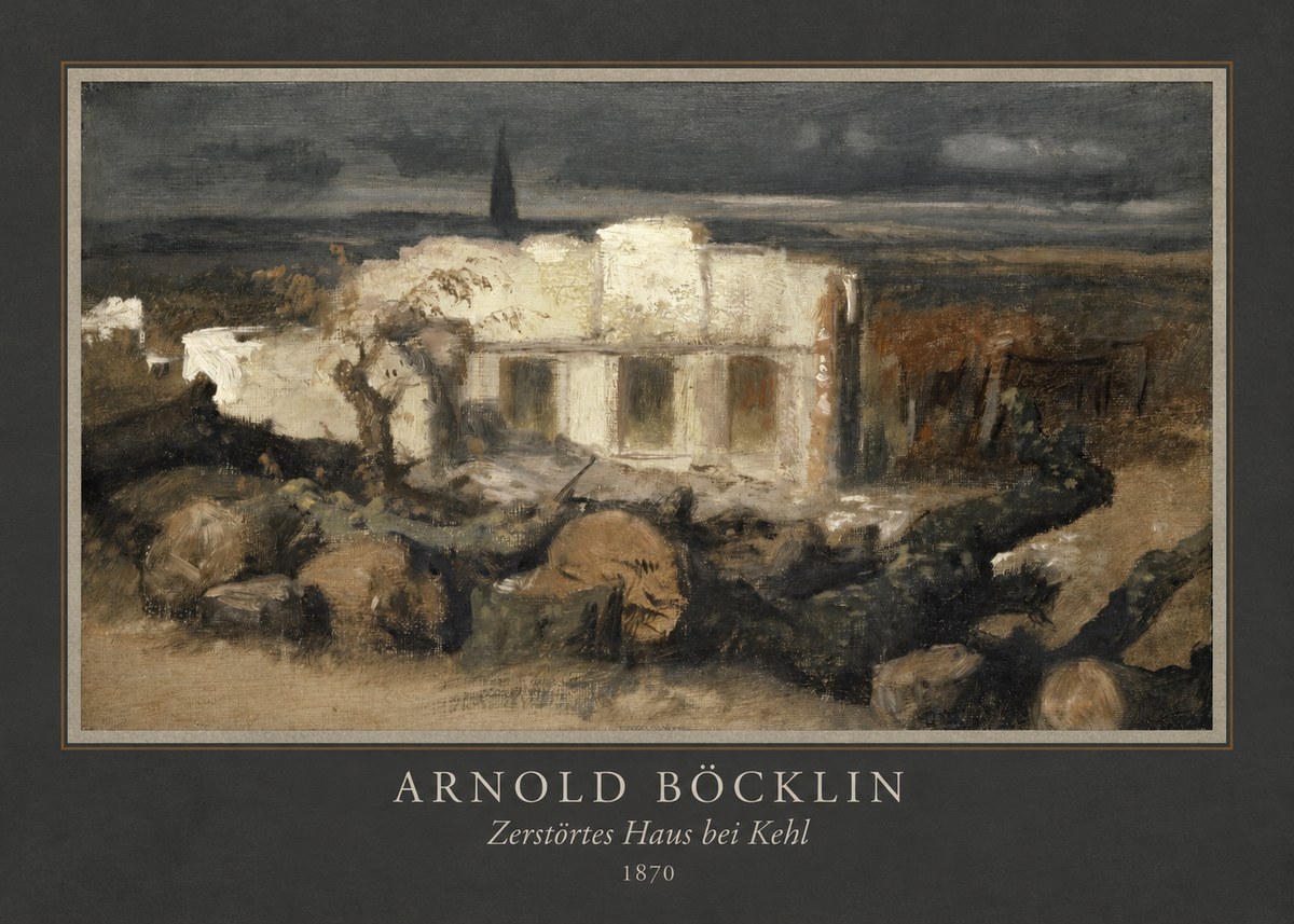 Arnold Böcklin Zerstörtes Haus Bei Kehl No4 - Plakát
