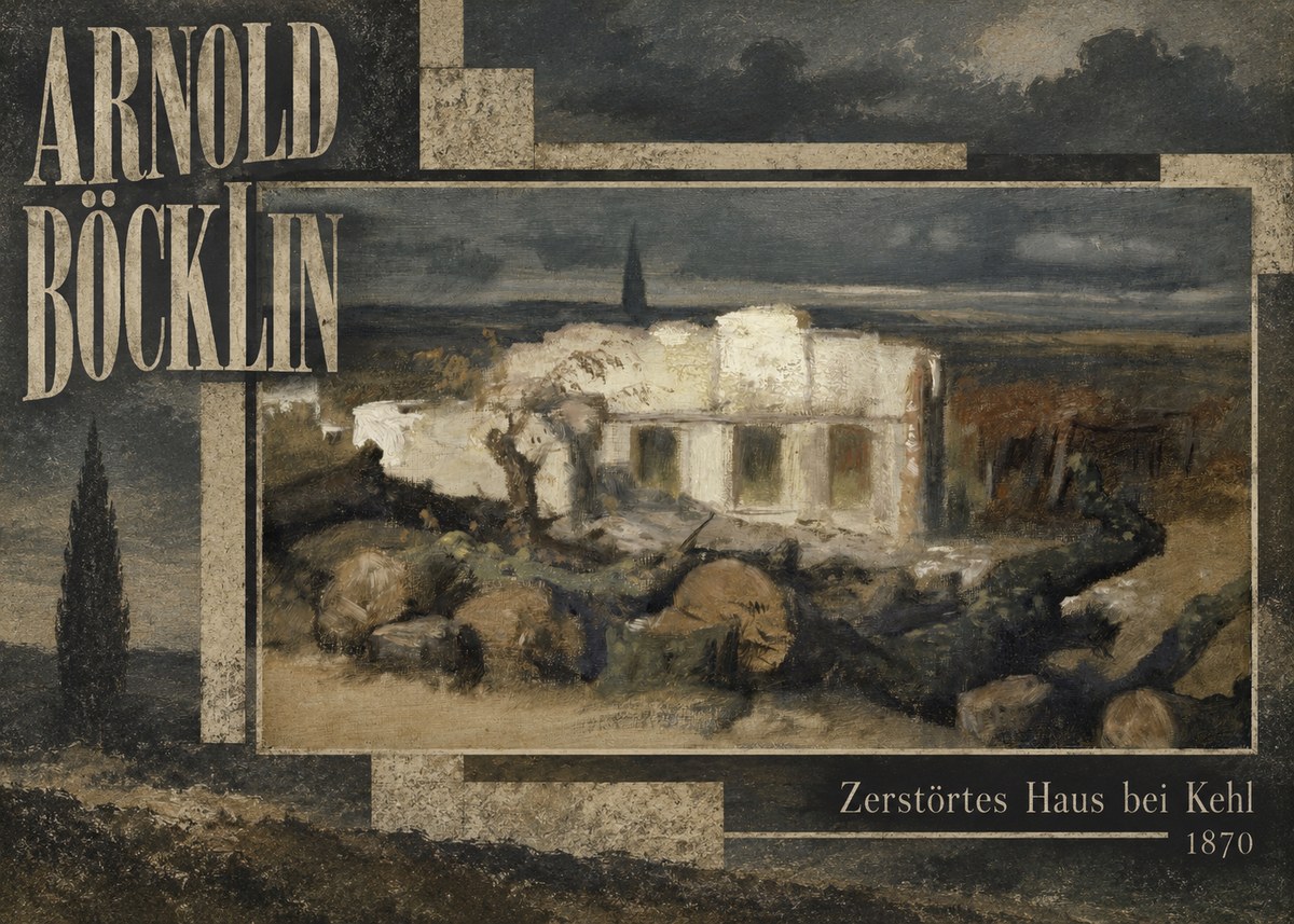 Arnold Böcklin Zerstörtes Haus Bei Kehl No5 - Plakát