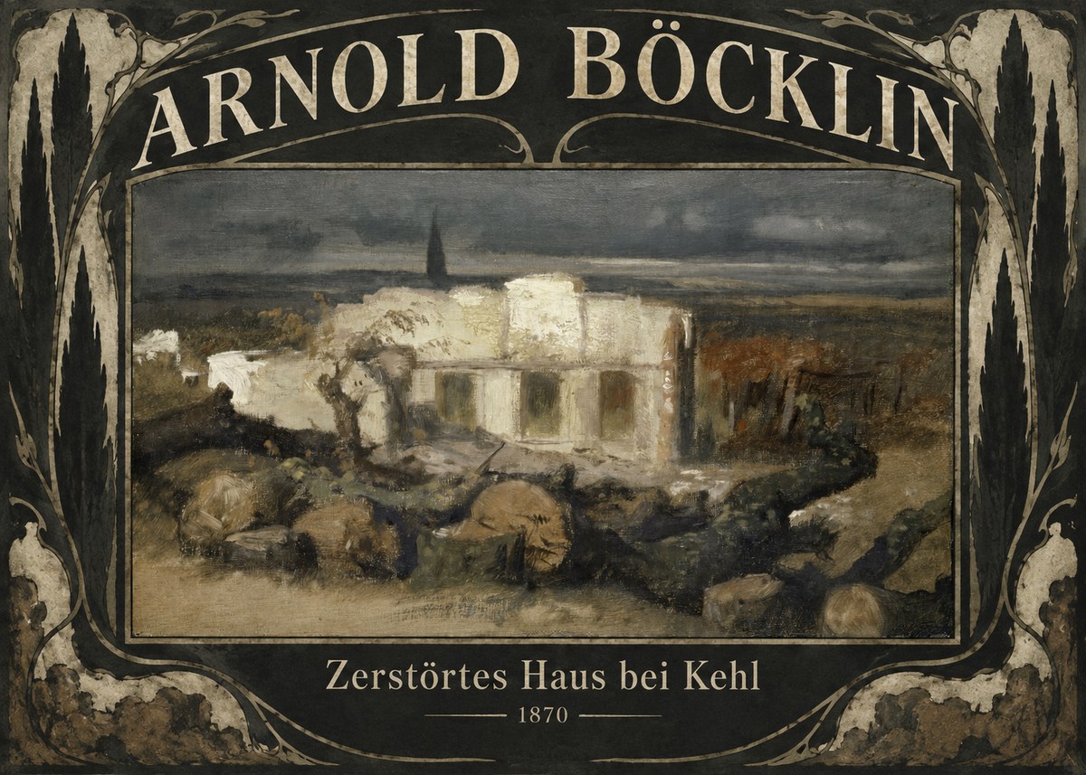 Arnold Böcklin Zerstörtes Haus Bei Kehl No6 - Plakát