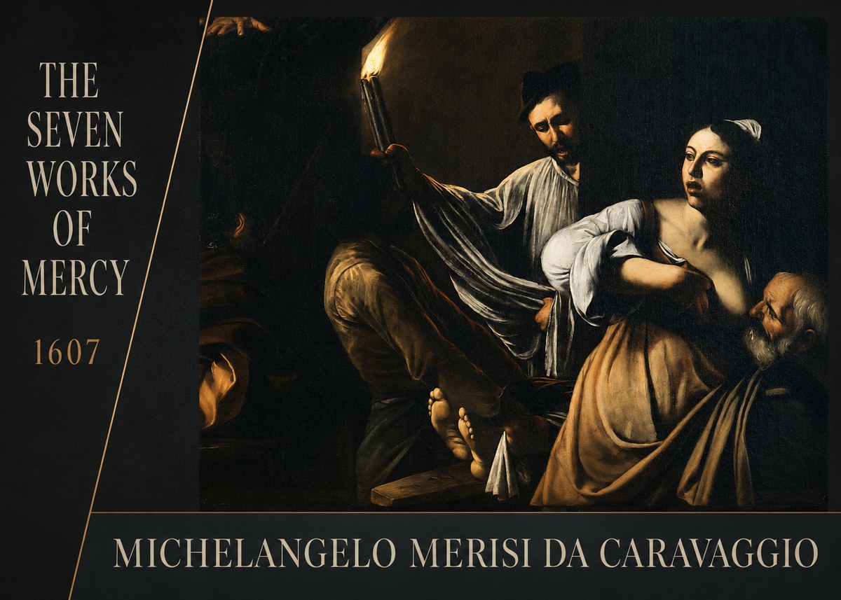 Michelangelo Merisi da Caravaggio The Seven Works of Mercy III No3 - Plakát