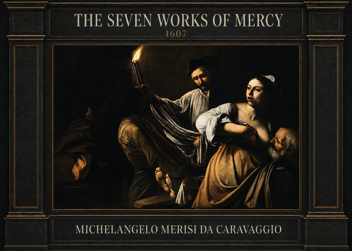 Michelangelo Merisi da Caravaggio The Seven Works of Mercy III No4 - Plakát