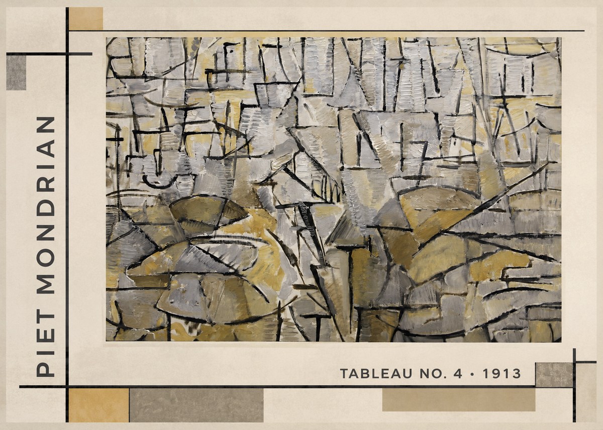 Piet Mondrian Tableau No. 4 No1 - Plakát