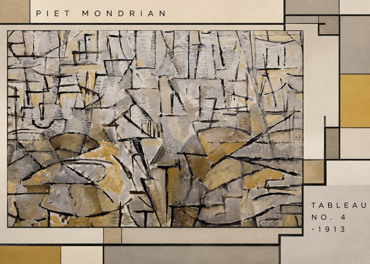 Piet Mondrian Tableau No. 4 No2 - Plakát