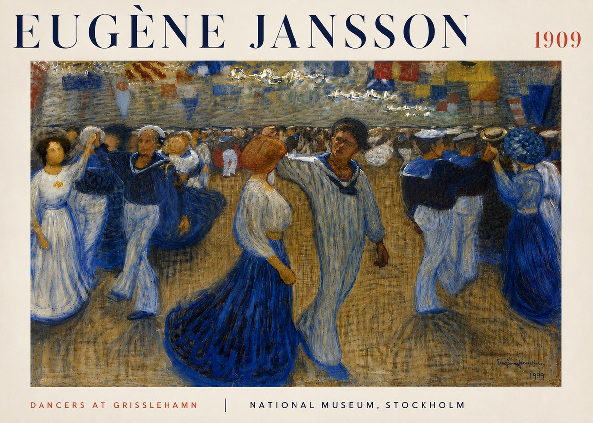 Eugène Jansson Dancers at Grisslehamn No6 - Plakát