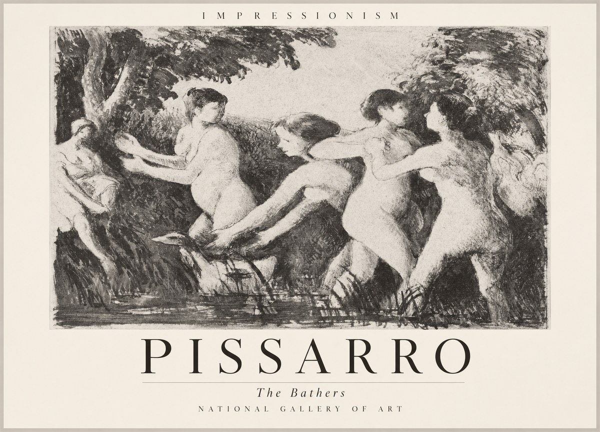 Pissarro The Bathers No2 - Plakát