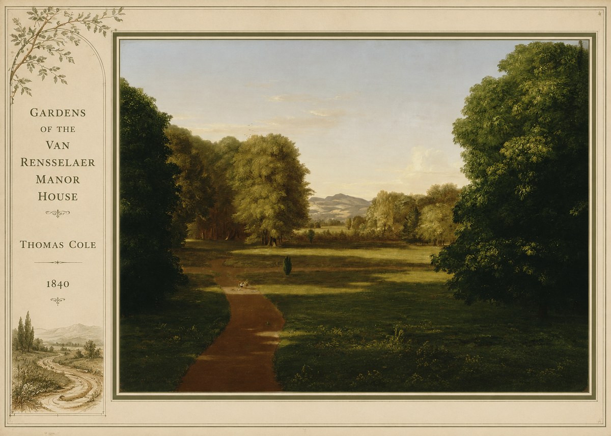 Thomas Cole Gardens of the Van Rensselaer Manor House No2 - Plakát