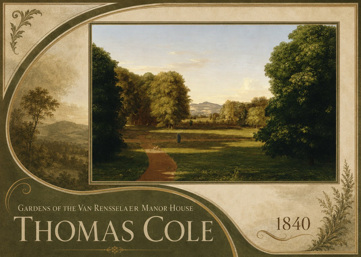 Thomas Cole Gardens of the Van Rensselaer Manor House No3 - Plakát