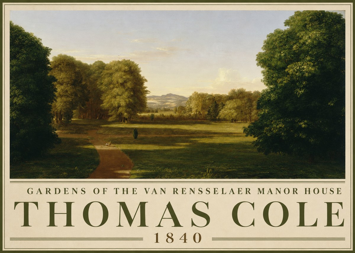 Thomas Cole Gardens of the Van Rensselaer Manor House No4 - Plakát
