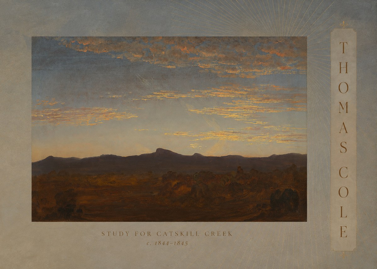 Thomas Cole Study for Catskill Creek I No3 - Plakát