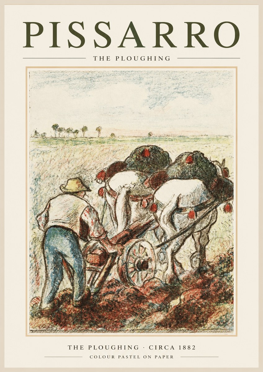 Pissarro The Ploughing No1 - Plakát