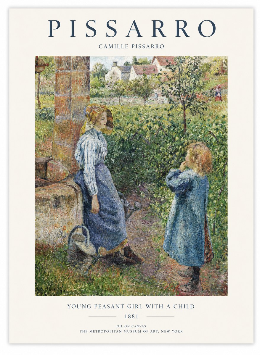 Pissarro Young Peasant Girl with a Child No1 - Plakát