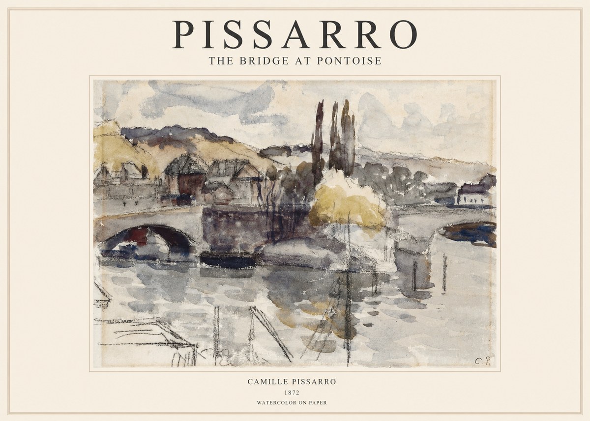 Pissarro The Bridge at Pontoise No1 - Plakát