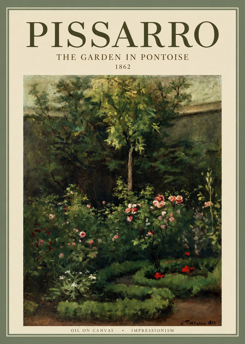 Pissarro The Garden in Pontoise No2 - Plakát