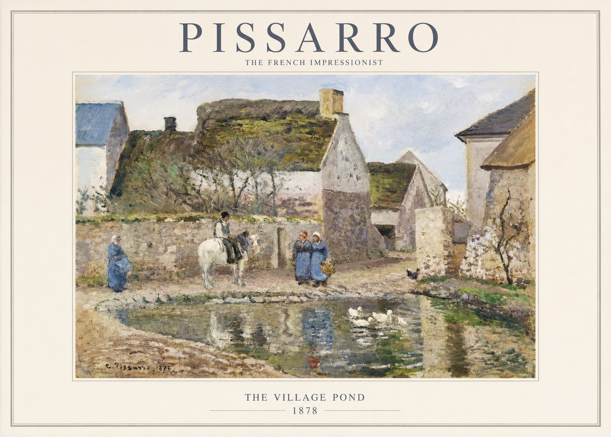 Pissarro The Village Pond No1 - Plakát