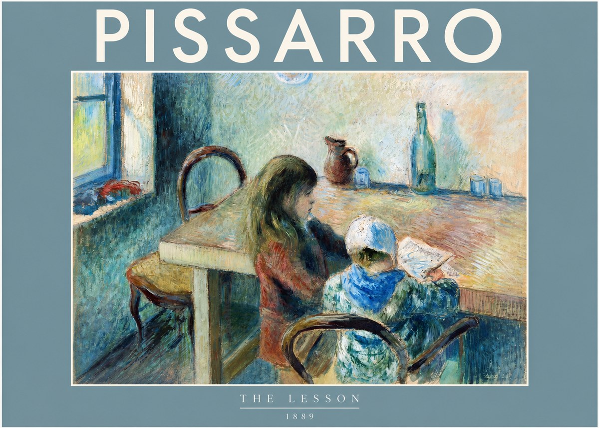 Pissarro The Lesson No2 - Plakát