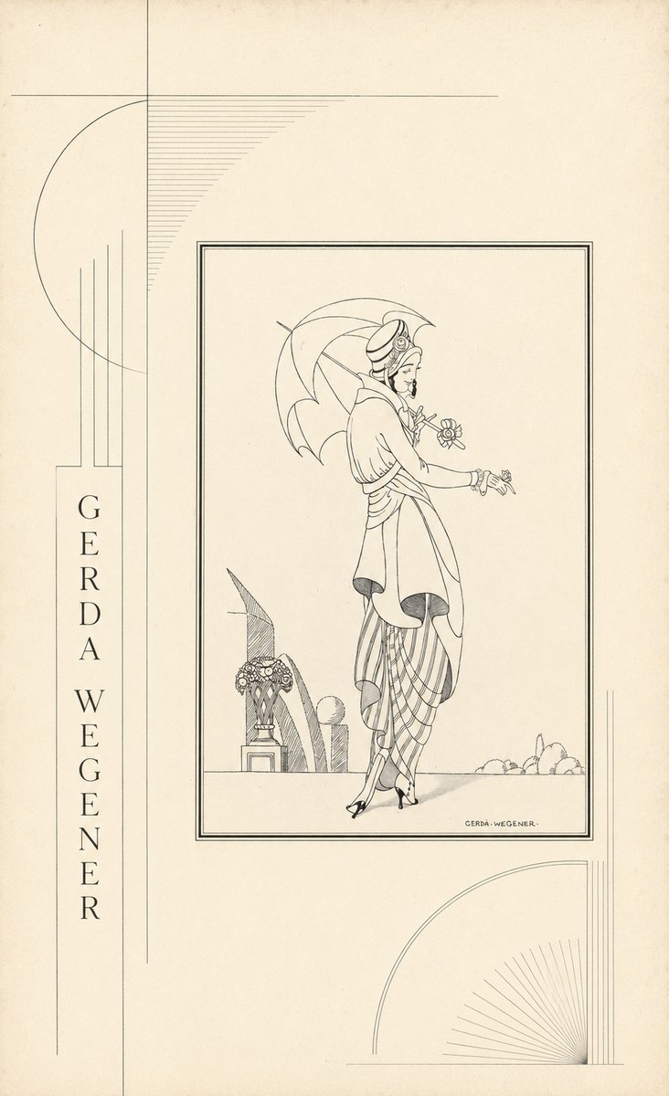 Gerda Wegener Elegant Figure with Parasol No2 - Plakát