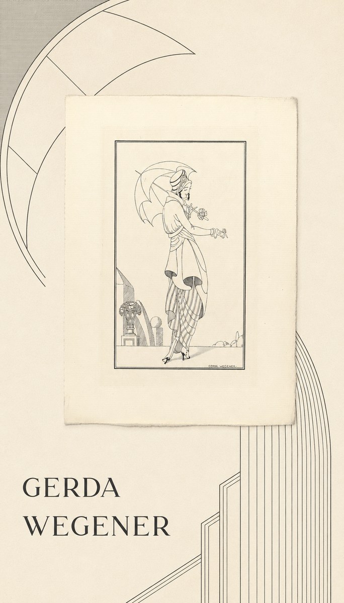 Gerda Wegener Elegant Figure with Parasol No5 - Plakát