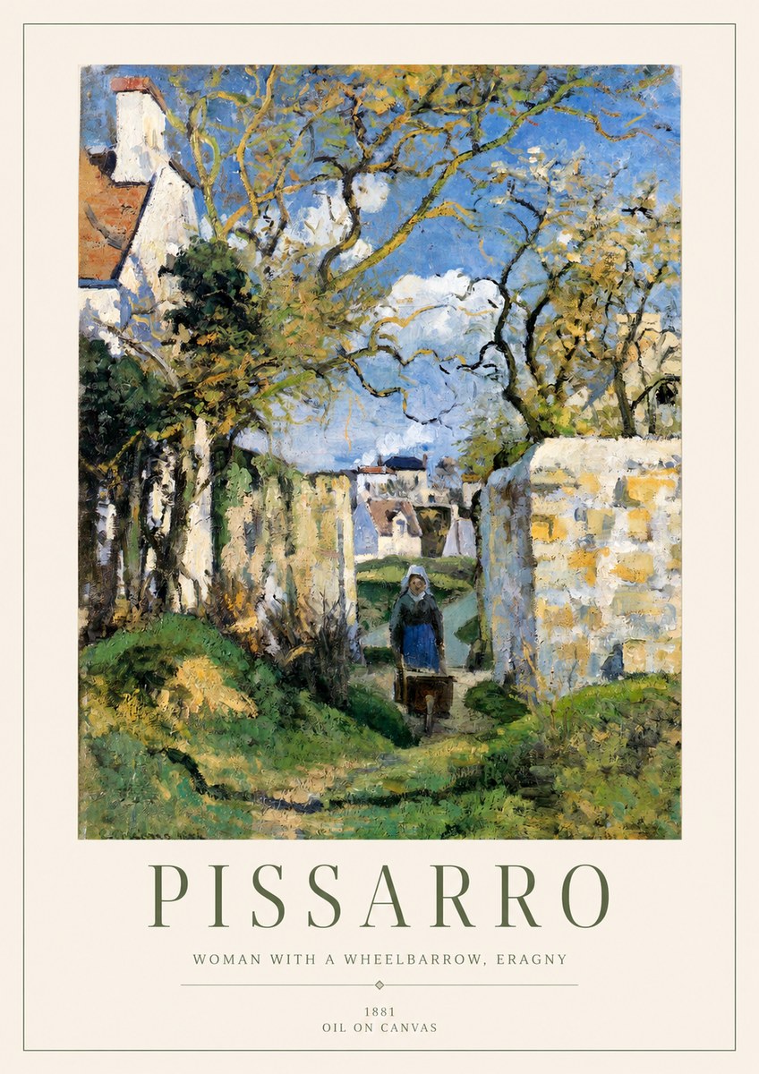 Pissarro Woman with a Wheelbarrow, Eragny No1 - Plakát