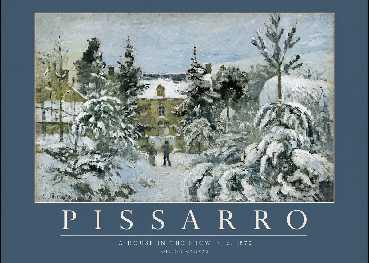 Pissarro The Entrance to the Village, Winter No2 - Plakát