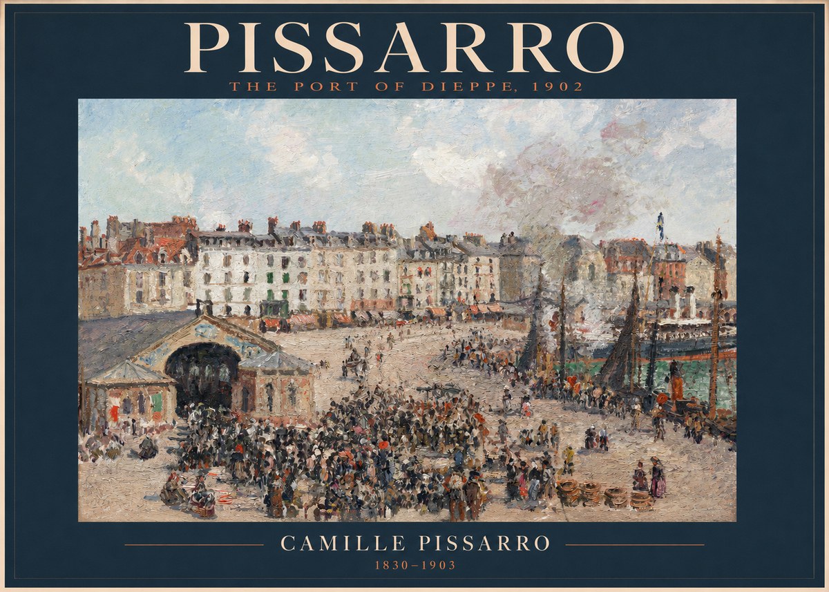 Pissarro Dieppe, the Fish Market No2 - Plakát