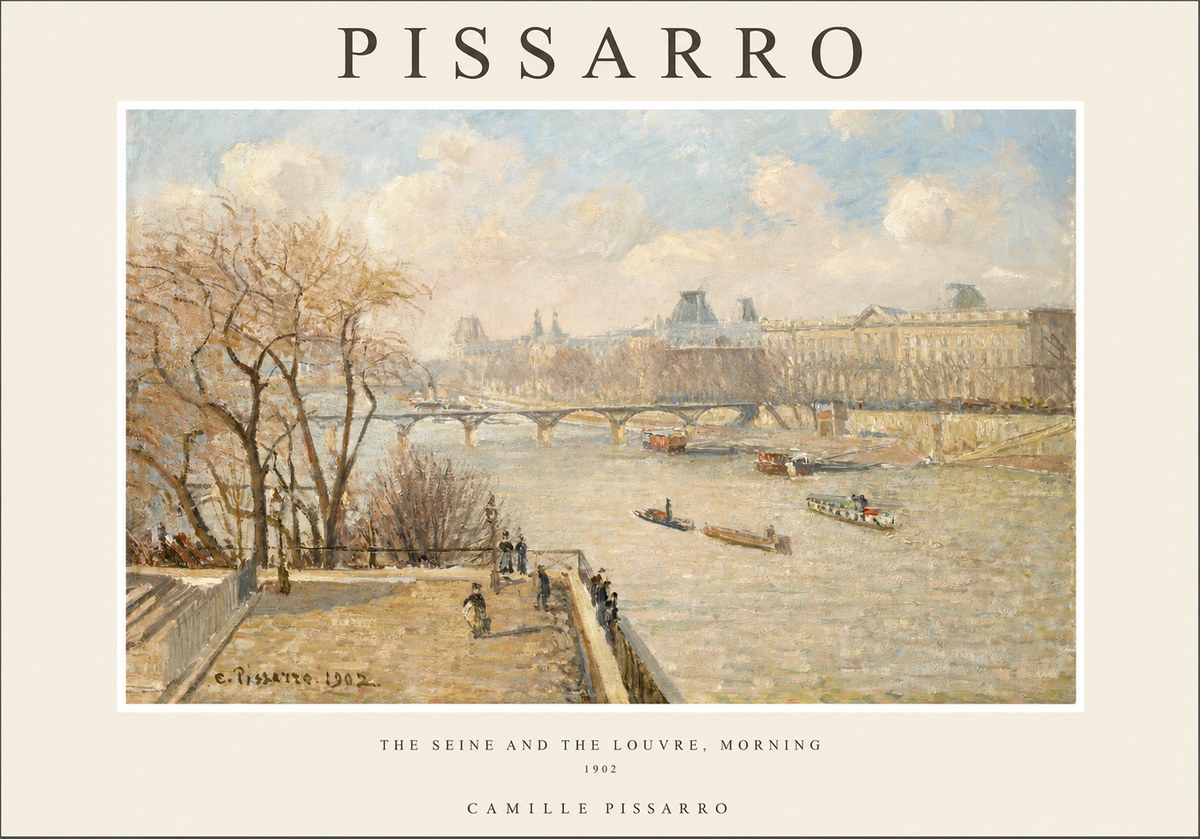 Pissarro The Seine and the Louvre, Morning No1 - Plakát