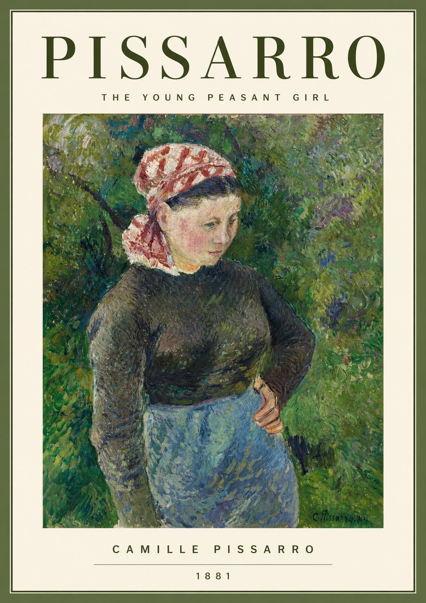 Pissarro The Young Peasant Girl No2 - Plakát