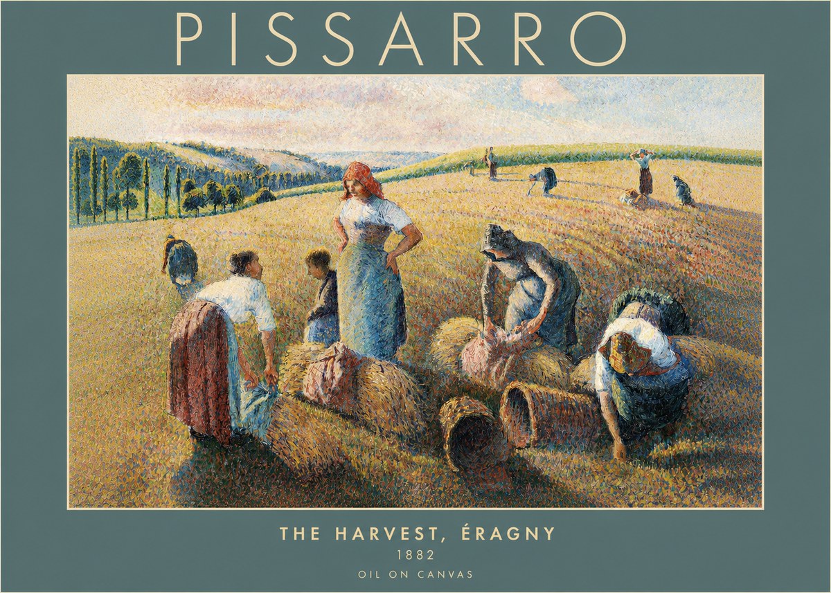 Pissarro The Harvest, Éragny No2 - Plakát