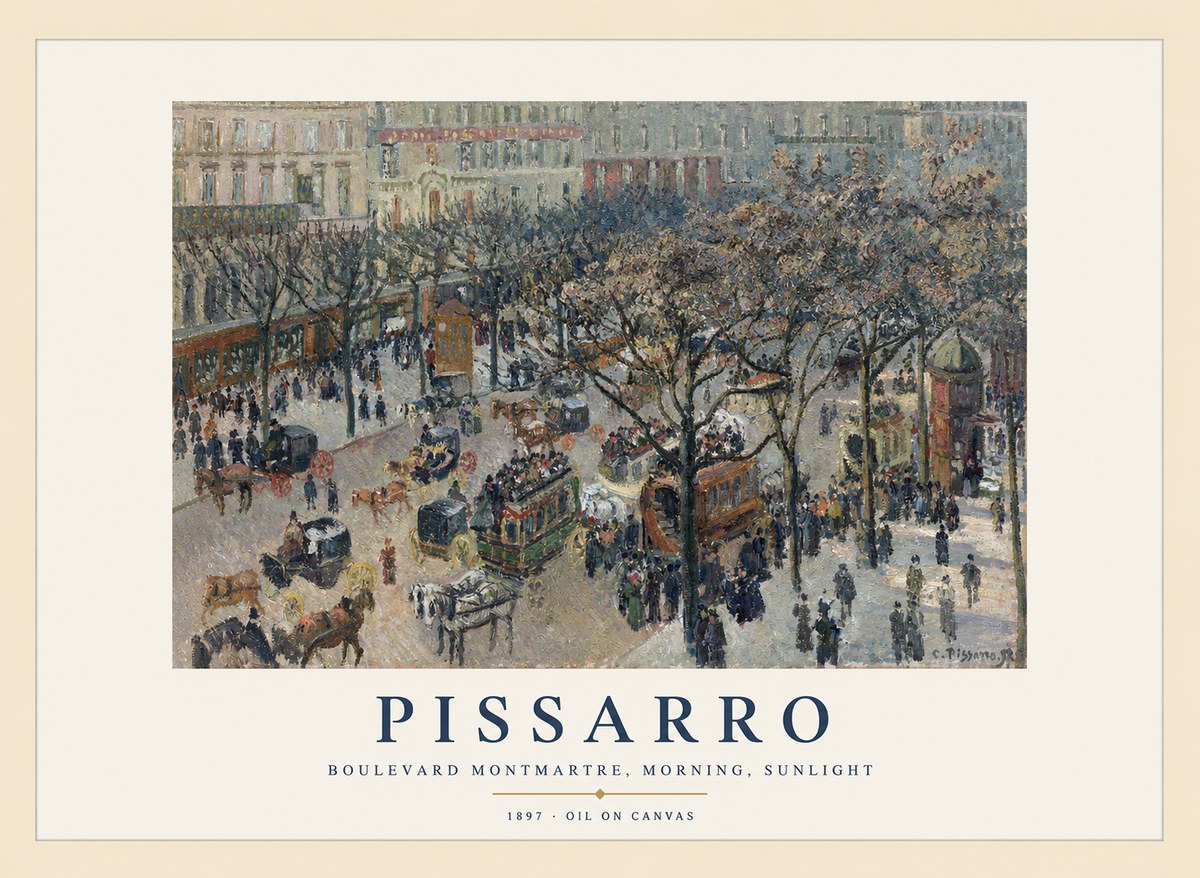 Pissarro Boulevard Montmartre, Morning, Sunlight II No1 - Plakát