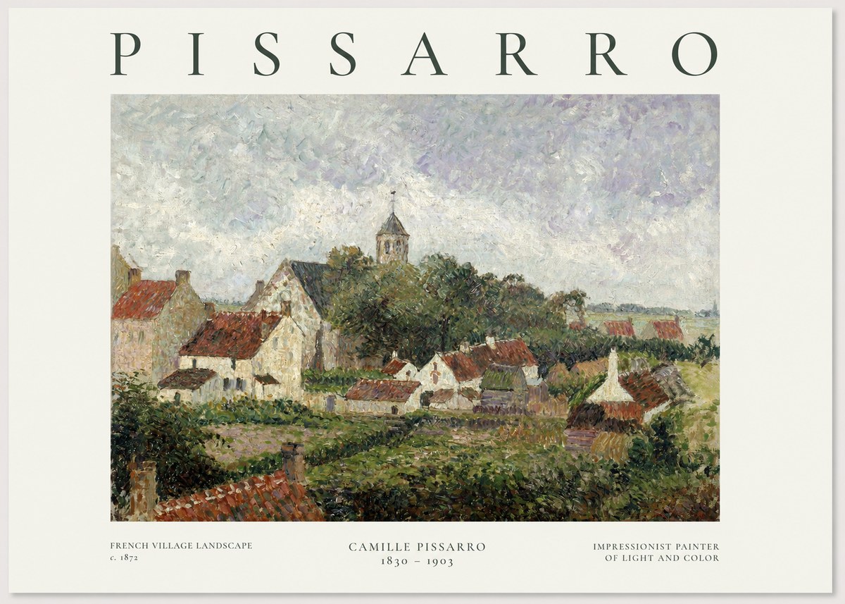 Pissarro French Village Landscape No1 - Plakát