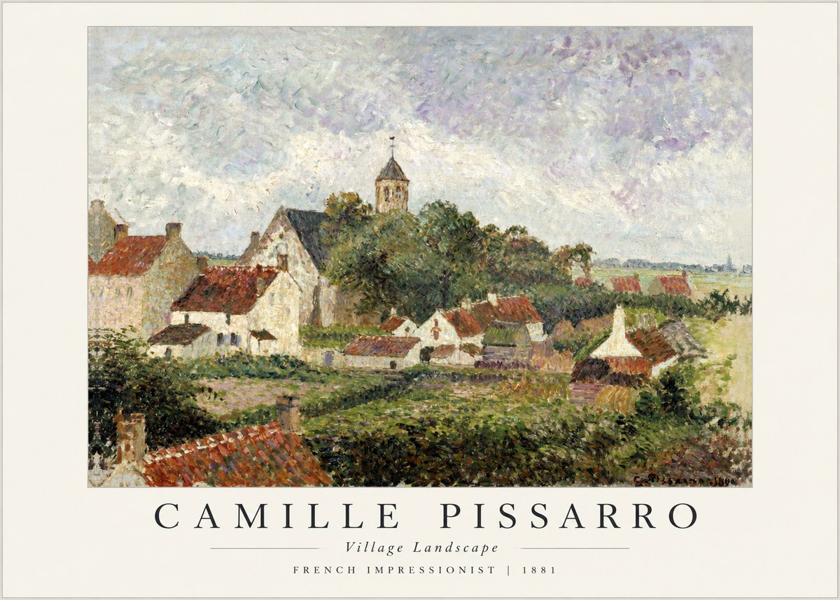Pissarro French Village Landscape No2 - Plakát