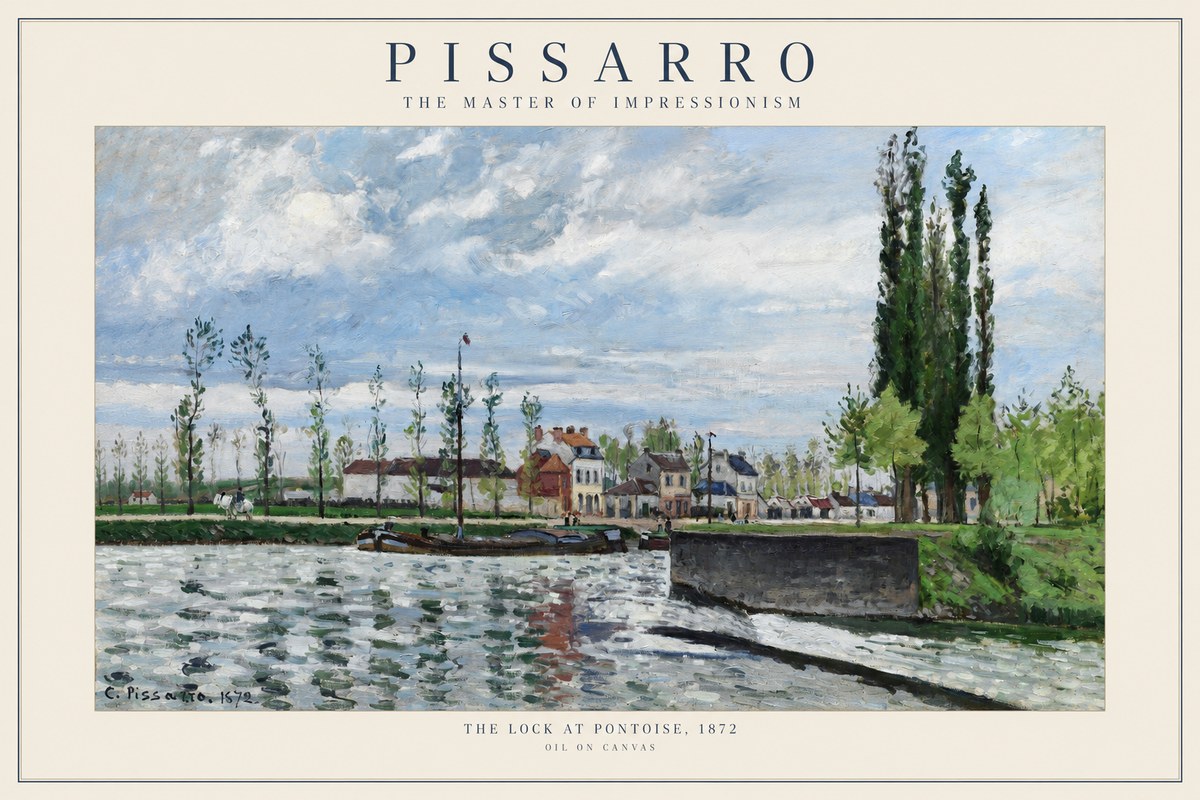 Pissarro The Lock at Pontoise, 1872 No1 - Plakát
