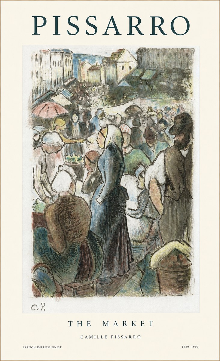 Pissarro The Market I No1 - Plakát