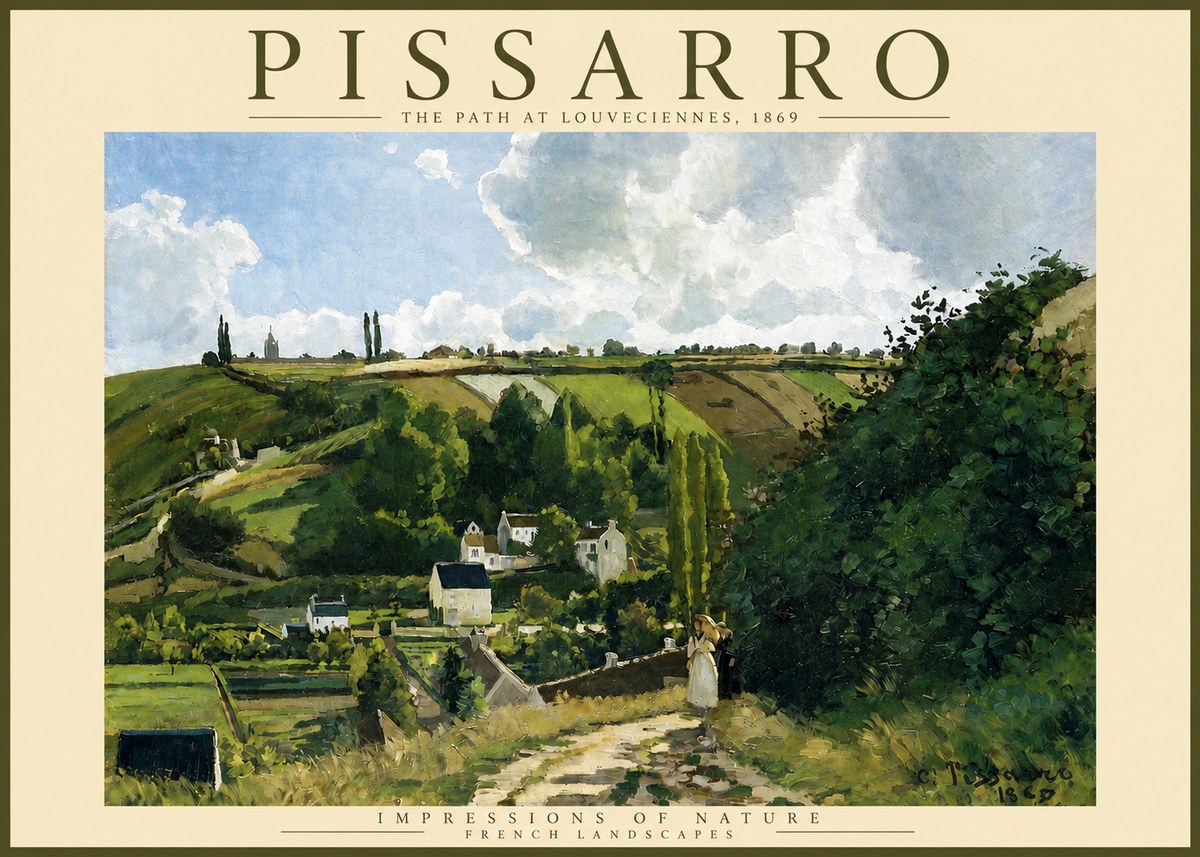 Pissarro The Path at Louveciennes, 1869 No3 - Plakát