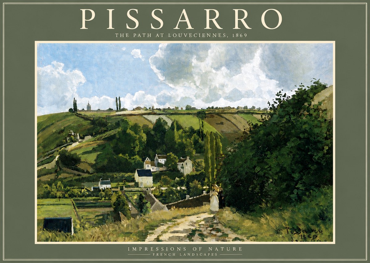 Pissarro The Path at Louveciennes, 1869 No4 - Plakát