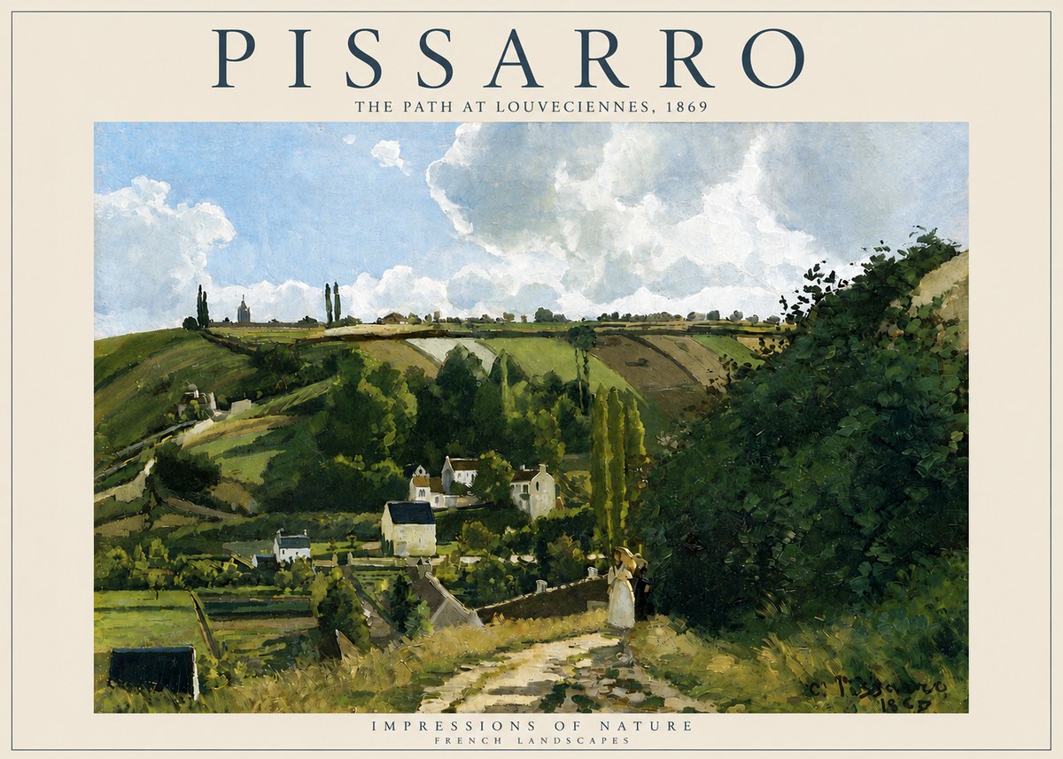 Pissarro The Path at Louveciennes, 1869 No6 - Plakát