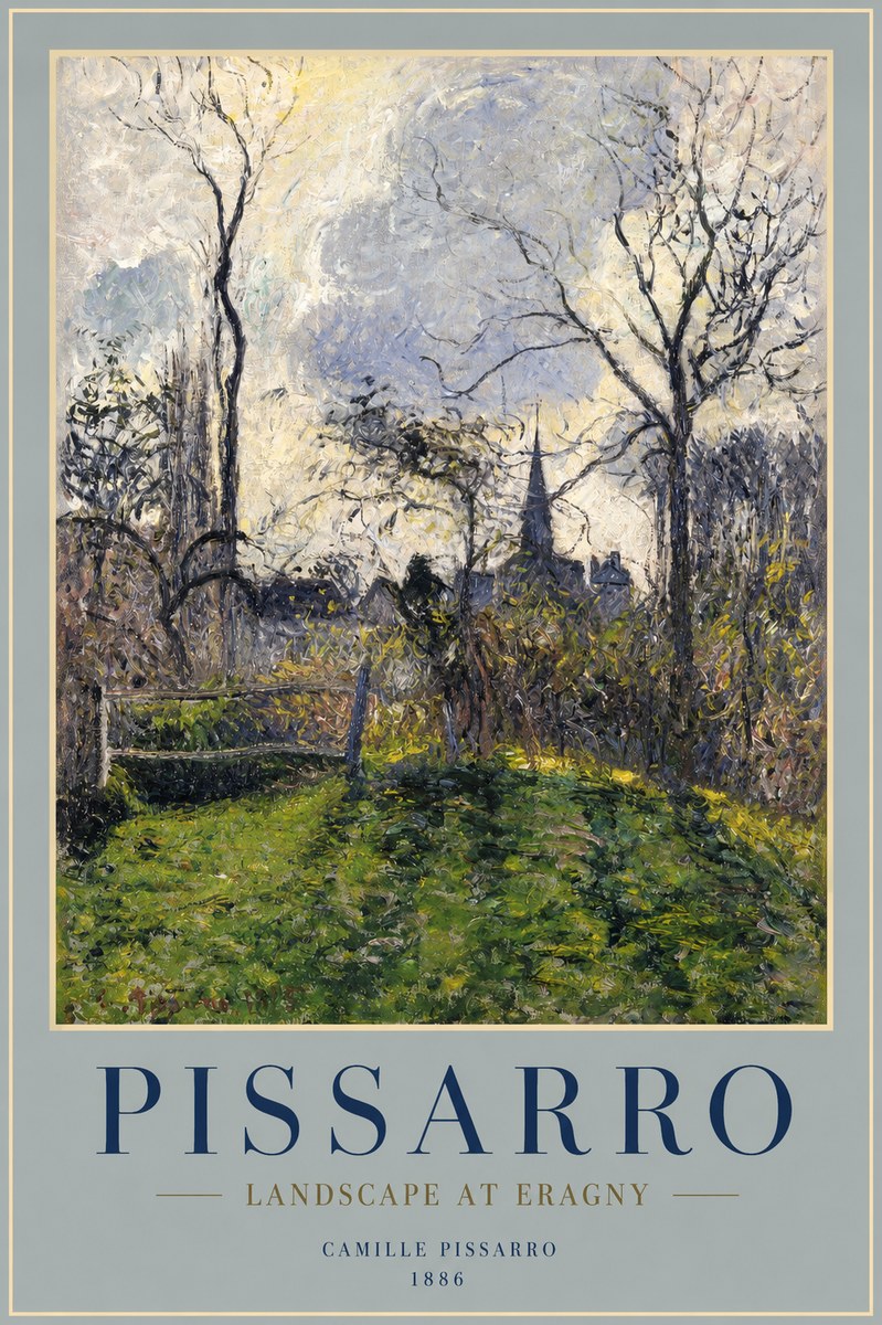 Pissarro Landscape at Eragny No2 - Plakát