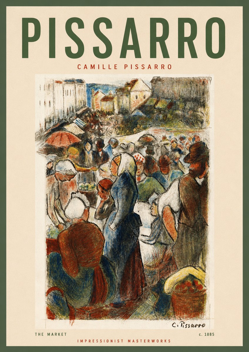 Pissarro The Market No2 - Plakát