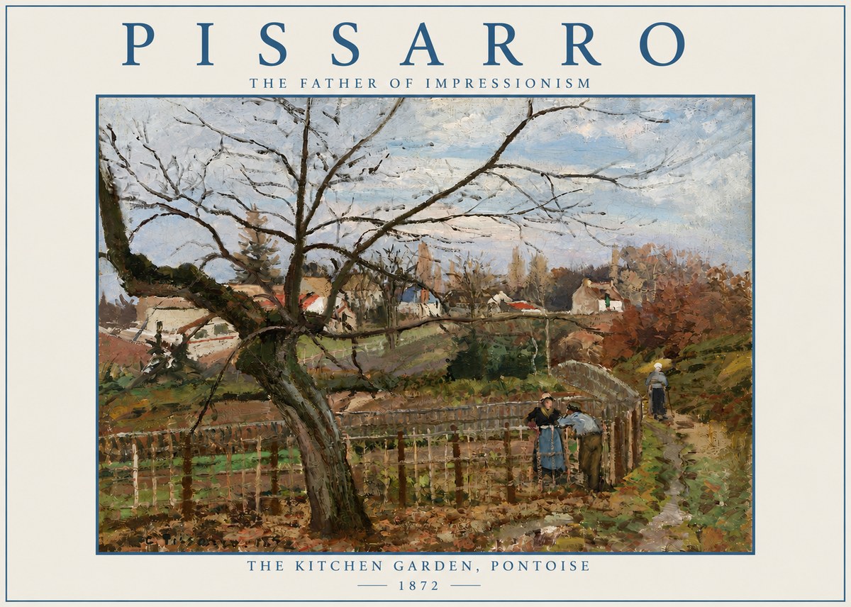 Pissarro The Kitchen Garden, Pontoise No3 - Plakát