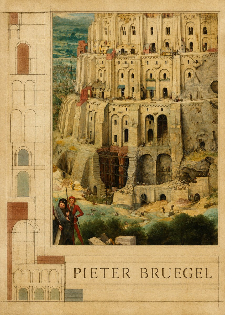 Pieter Bruegel The Tower of Babel IV No3 - Plakát