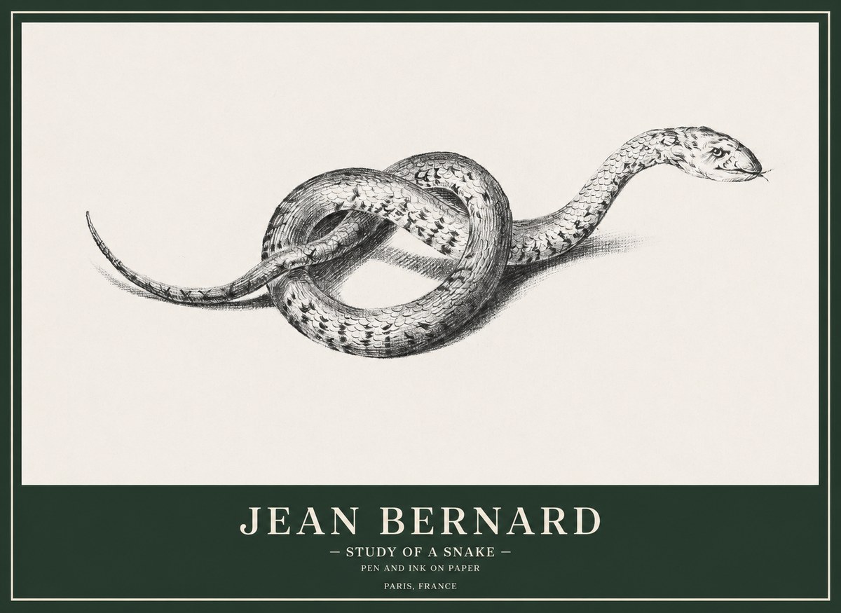 Jean Bernard Study of a Snake No1 - Plakát
