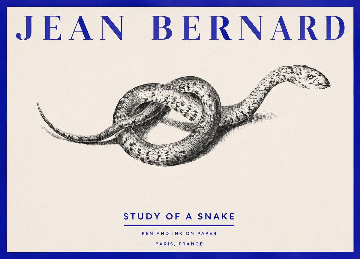 Jean Bernard Study of a Snake No2 - Plakát