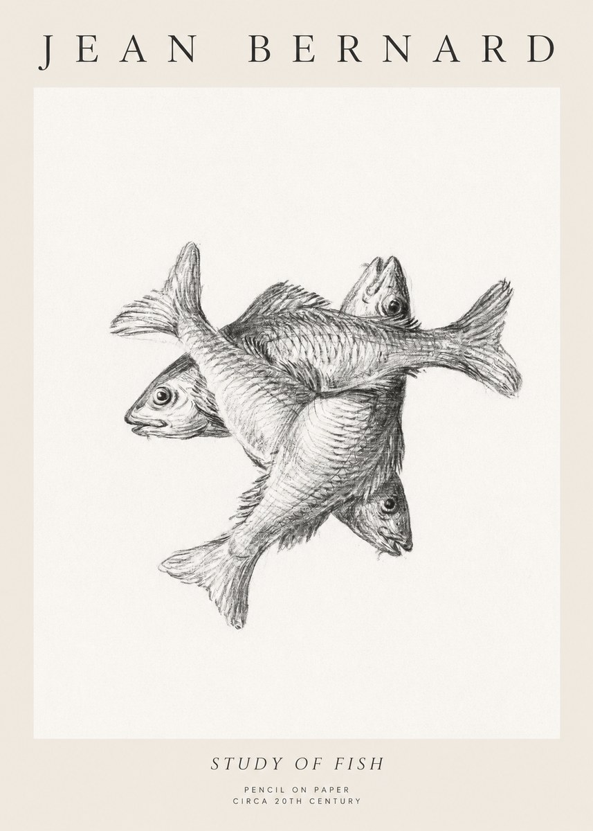 Jean Bernard Study of Fish No1 - Plakát